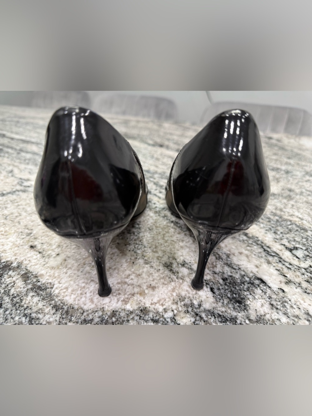 Burberry Black Patent Leather Pointed Toe Pump with Buckle Detail 36 - Picture 11 of 16